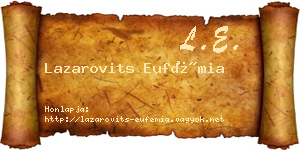 Lazarovits Eufémia névjegykártya